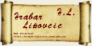 Hrabar Lipovčić vizit kartica